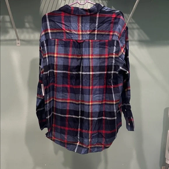 Plaid Button-Up Shirt oversized boyfriend fit - Picture 5 of 5